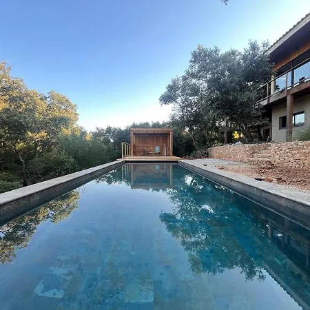 Japanese-style Wooden House Near Uzes With Pool And Beautiful View Villa Saint-Siffret